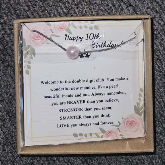 Jewelry - Girls Pink Pearl Necklace 10th Birthday